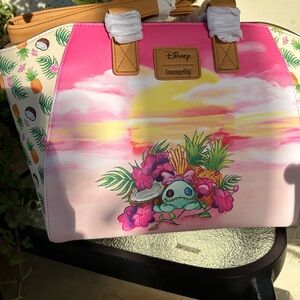 Loungefly Disney Stitch & Angel Sunset Satchel Bag NWT